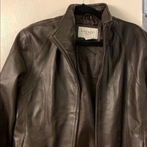 Nine West Chocolate Brown Moto Jacket